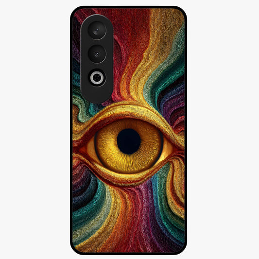 Visionary Flame Core Glass Case for 1+Nord Ce 4 intense front view featuring fiery flame inspired artwork