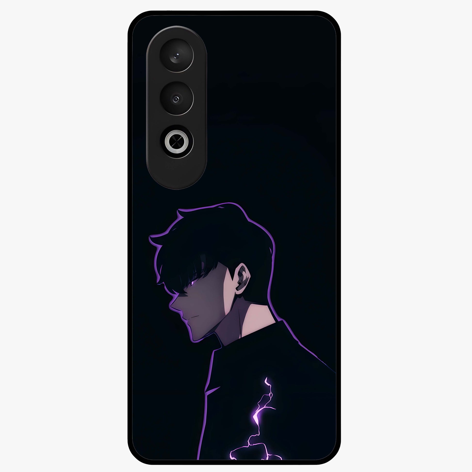 Void Lightning Phantom Glass Case for 1+Nord CE 4 electrifying front view featuring lightning inspired dark artwork