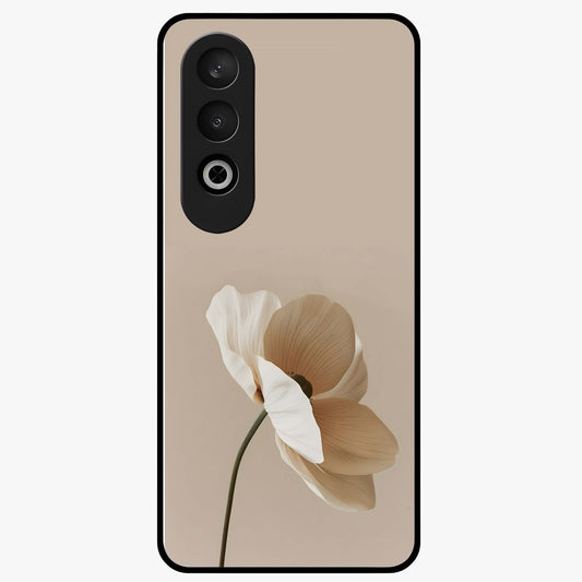 Whispering Petals Glass Case for 1+Nord Ce 4 graceful front view featuring subtle floral artwork with airy vibe