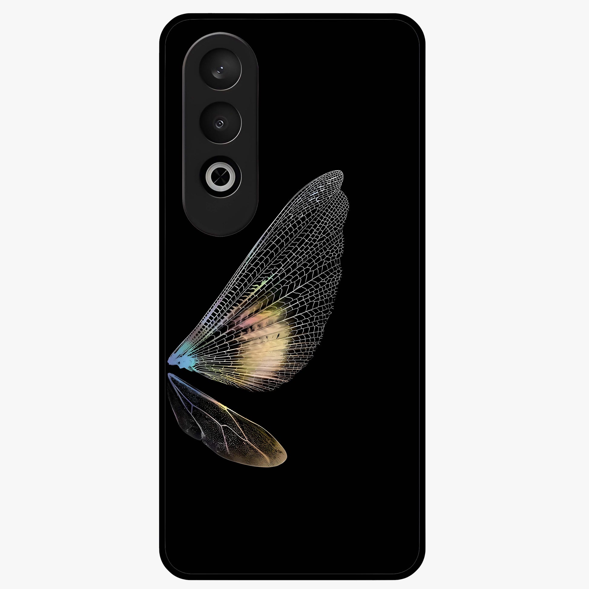 Whispers of Wings Glass Case for 1+Nord CE 4 elegant front view featuring feather or wing inspired artistic artwork