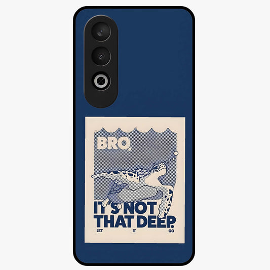 Worry Less Swim Glass Case for 1+Nord Ce 4 uplifting front view featuring motivational typography with aquatic theme