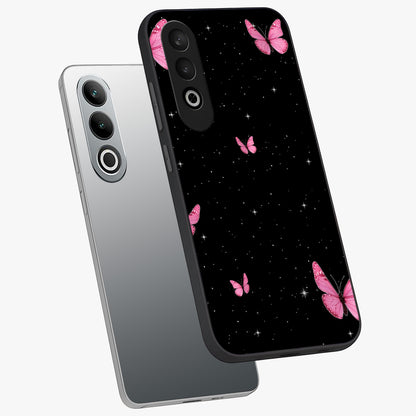 Blinking Butterfly Glass Case for 1+Nord Ce 4 captured at a warm angle highlighting soft wing details, gloss, and edge clarity.