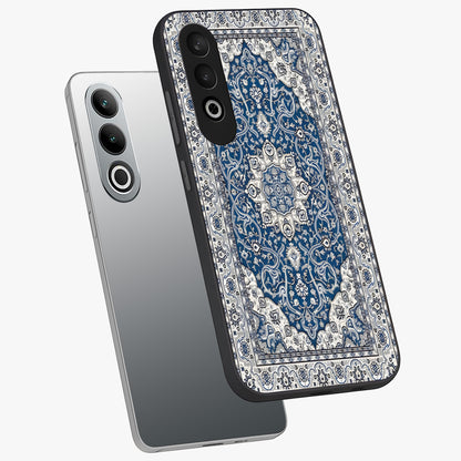 Blue Palace Dream Glass Case for 1+Nord Ce 4 angled mockup showcasing glossy finish and luxurious architectural detailing