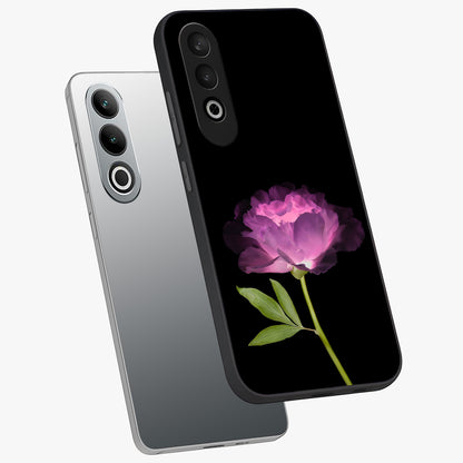 Glow Petal Bloom Glass Case for 1+Nord CE 4 angled mockup showcasing glossy finish and vibrant petal detailing