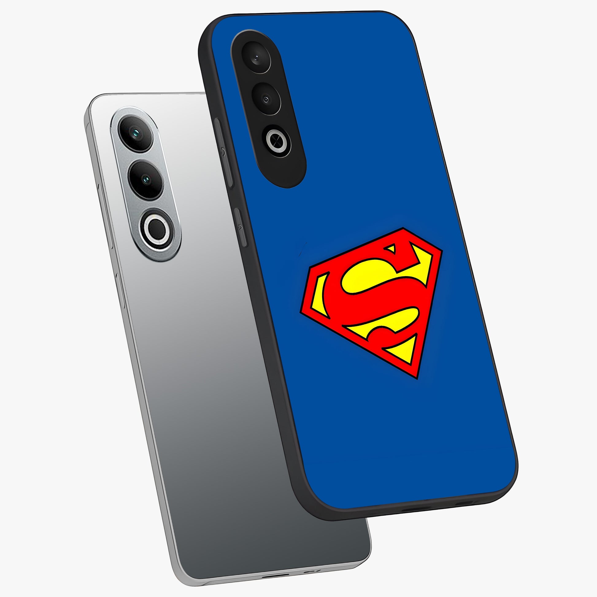 Legendary Hero Emblem Glass Case for 1+Nord CE 4 angled mockup showcasing glossy glass finish and strong graphic detailing