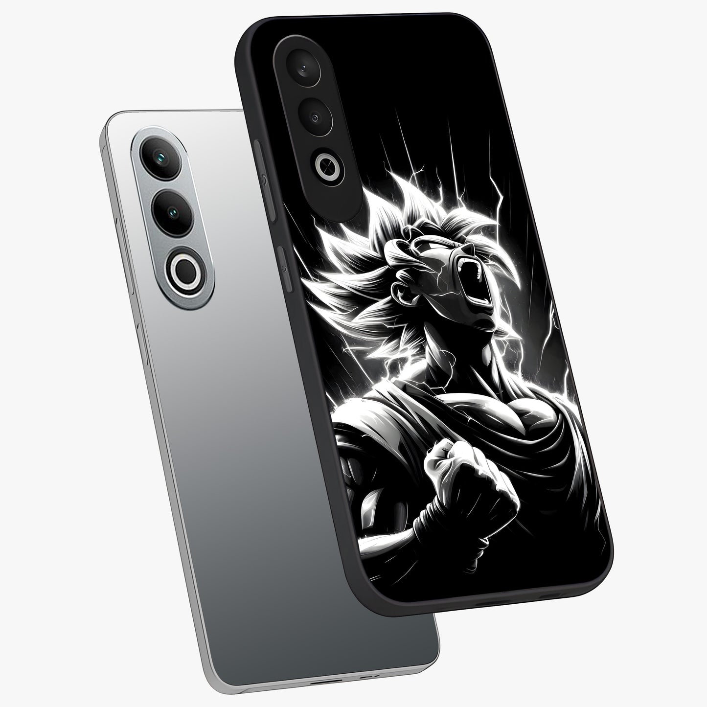 Limitless Power Unleashed Glass Case for 1+Nord CE 4 angled mockup showcasing glossy finish and dramatic power detailing