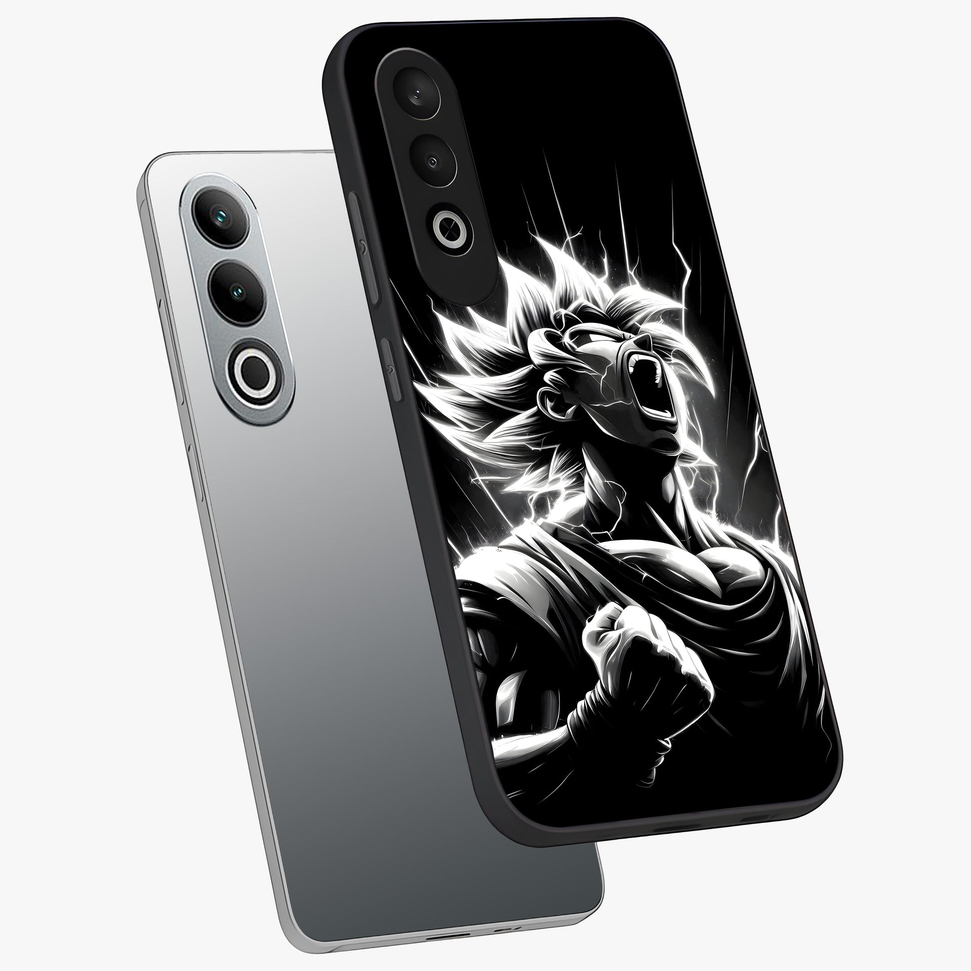 Limitless Power Unleashed Glass Case for 1+Nord CE 4 angled mockup showcasing glossy finish and dramatic power detailing