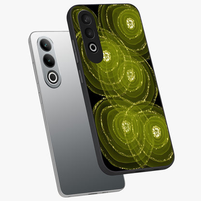 Neon Orbit Bloom Marble Glass Case for 1+Nord CE 4 angled mockup showcasing glossy finish and vibrant bloom detailing
