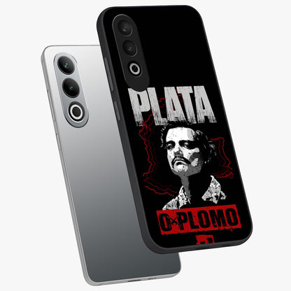 Notorious Crime Empire Glass Case for 1+Nord CE 4 angled mockup showcasing glossy finish and dark urban tones