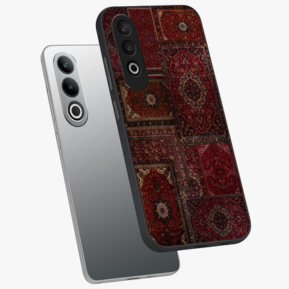 Persian Velvet Tale Glass Case for 1+Nord CE 4 angled mockup showcasing glossy finish and rich deep tones