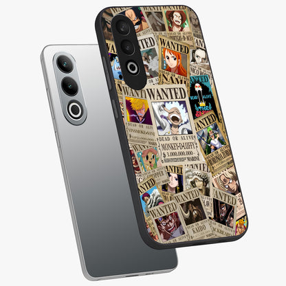 Pirate Wanted Legends Glass Case for 1+Nord CE 4 angled mockup showcasing glossy glass finish and dramatic vintage tones