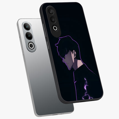 Void Lightning Phantom Glass Case for 1+Nord CE 4 angled mockup showcasing glossy finish and high contrast detailing
