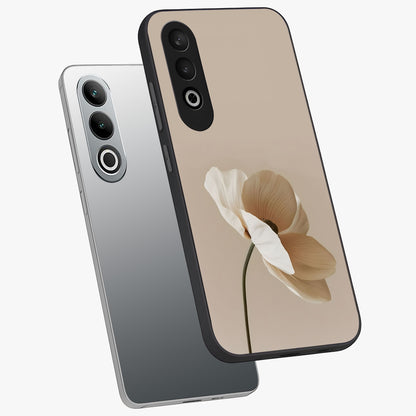 Whispering Petals Glass Case for 1+Nord Ce 4 angled mockup showcasing glossy finish and muted romantic tones