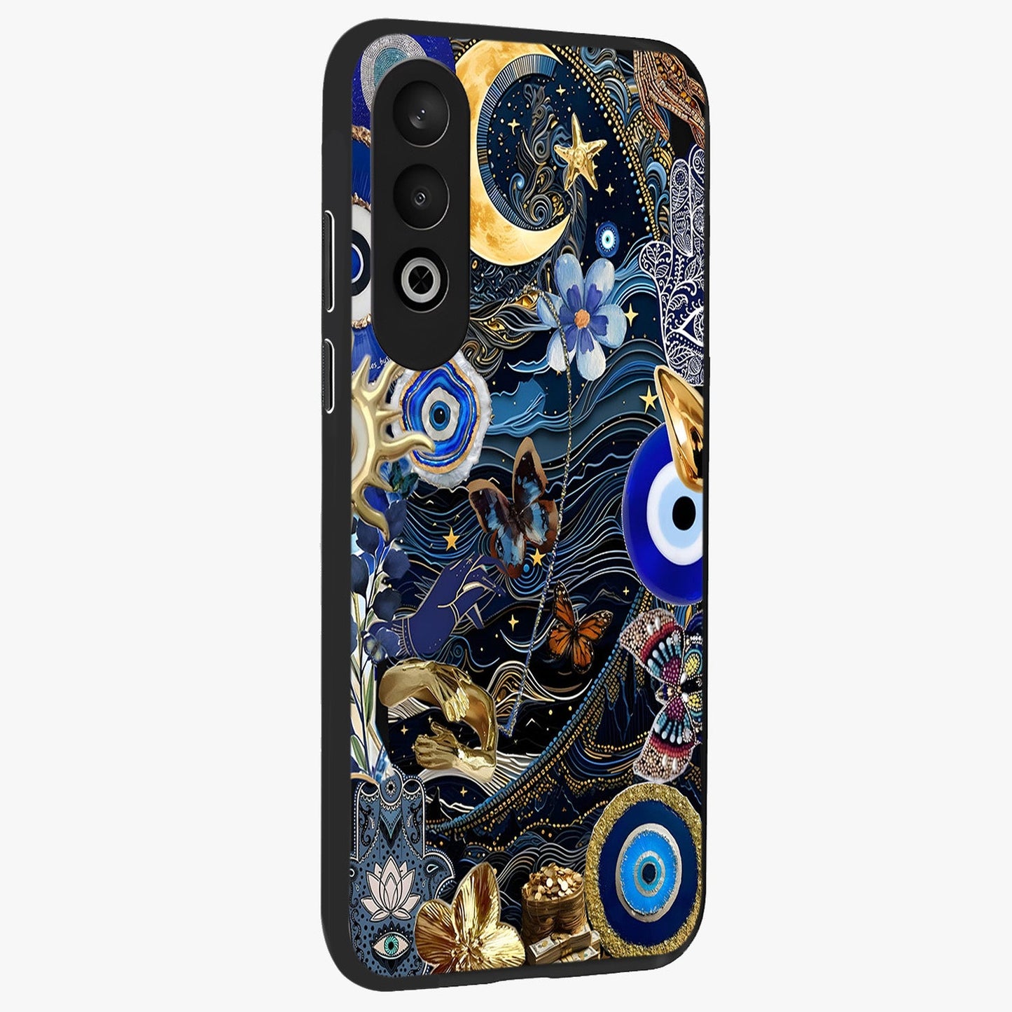 Celestial Blessing Shield Glass Case for 1+Nord CE 4 side perspective highlighting intricate blessing shield details