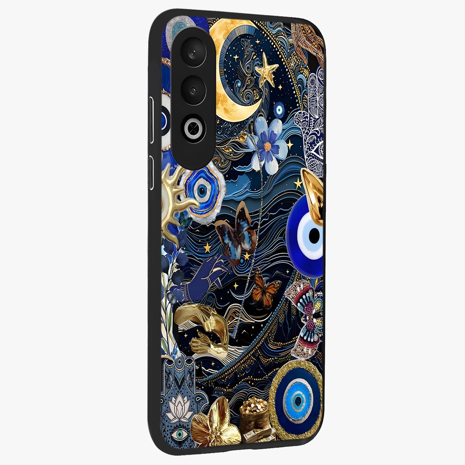 Celestial Blessing Shield Glass Case for 1+Nord CE 4 side perspective highlighting intricate blessing shield details