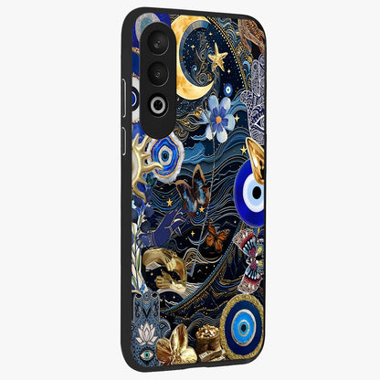 Celestial Blessing Shield Glass Case for 1+Nord CE 4 side perspective highlighting intricate blessing shield details