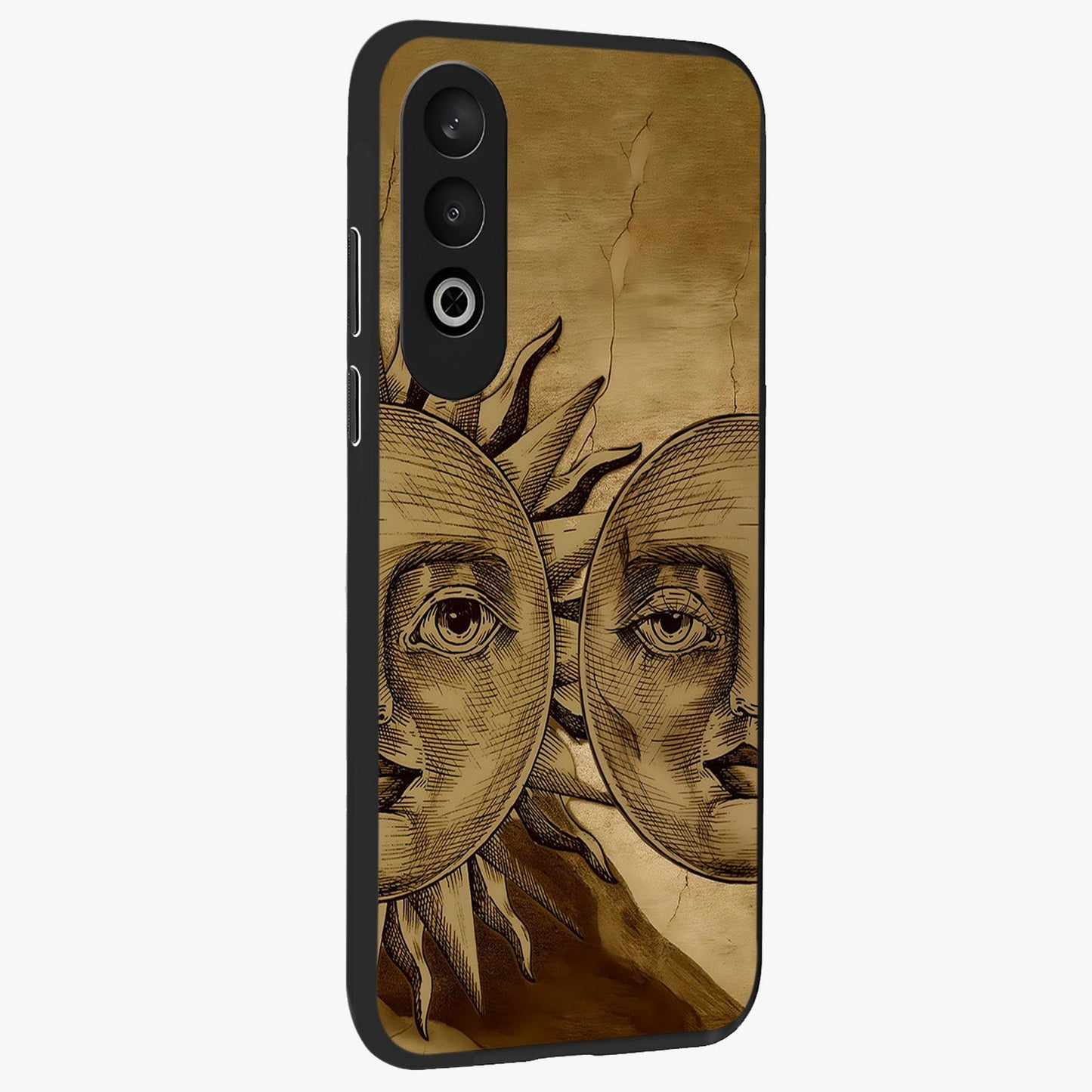 Celestial Relic Glow Glass Case for 1+Nord Ce 4 side perspective highlighting intricate celestial textures and sleek build