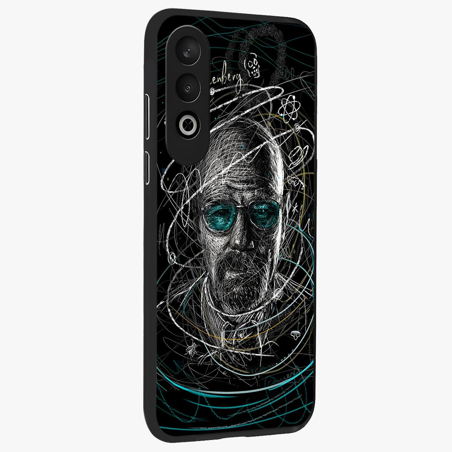 Chaotic Mind Genius Glass Case for 1+Nord Ce 4 side perspective highlighting creative detailing and premium edge finish