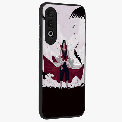 Crimson Crow Ascension Glass Case for 1+Nord CE 4 side perspective highlighting intricate crow detailing and premium texture