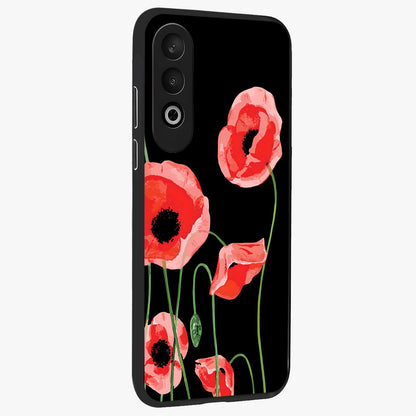 Crimson Garden Dream Glass Case for 1+Nord CE 4 side perspective highlighting elegant floral textures and premium build
