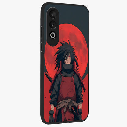Crimson Moon Warlord Glass Case for 1+Nord CE 4 side perspective highlighting powerful illustration details and sleek build