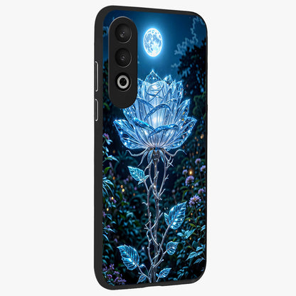 Crystal Moon Lotus Glass Case for 1+Nord CE 4 side perspective highlighting soft celestial tones and premium edge finish