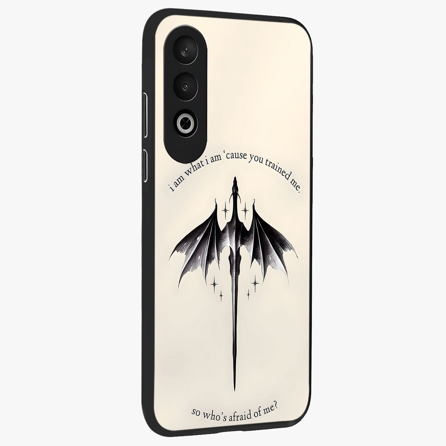Dragon Quote Art Glass Case for 1+Nord CE 4 side perspective highlighting intricate dragon textures and sleek build