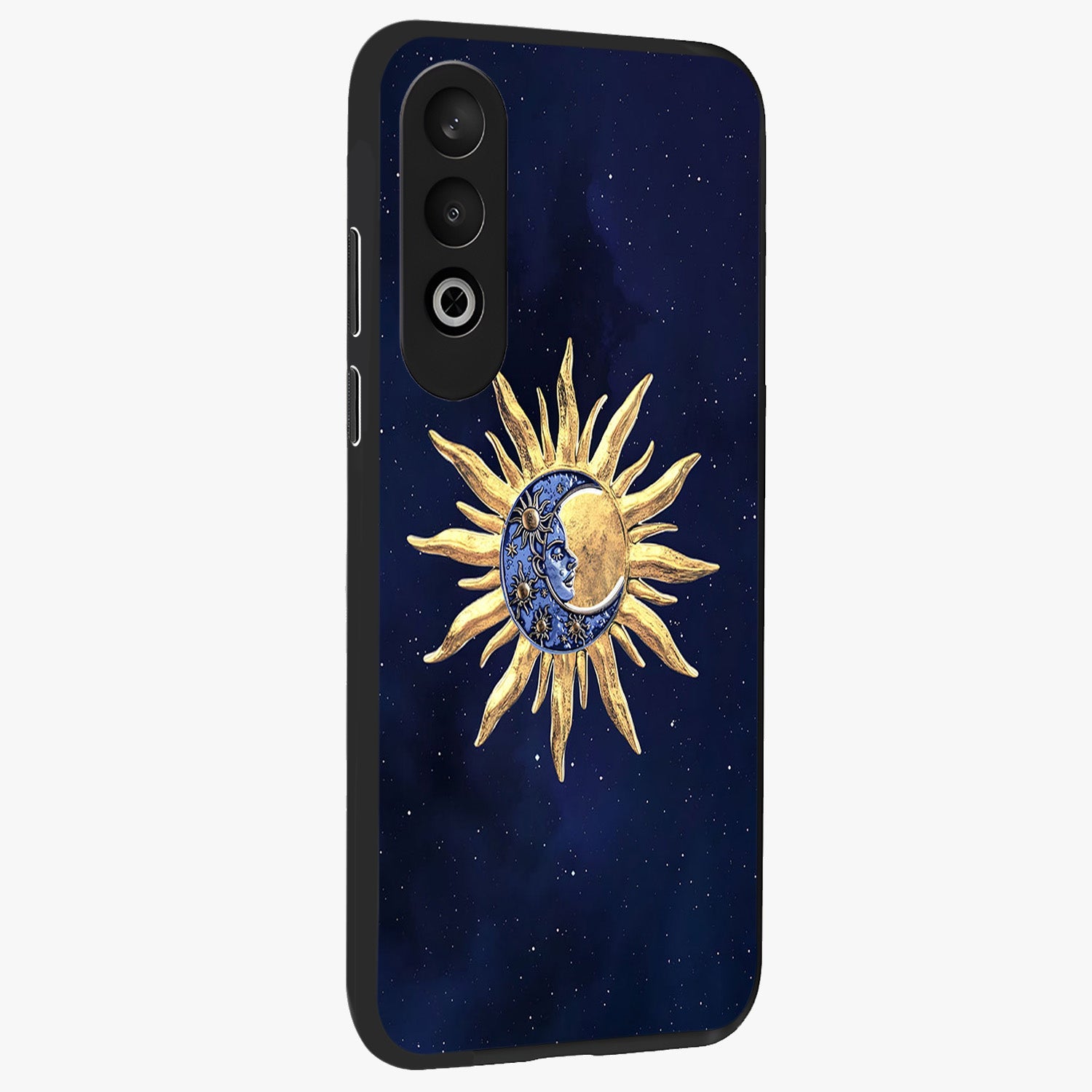 Eternal Cosmic Balance Glass Case for 1+Nord CE 4 side perspective highlighting intricate space detailing and smooth build