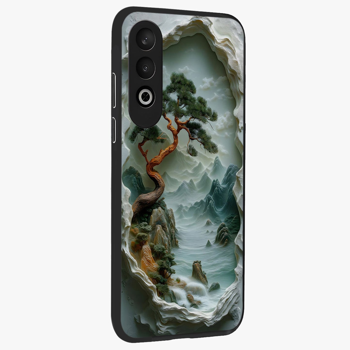 Eternal Nature Spirit Glass Case for 1+Nord CE 4 side perspective highlighting organic textures and sleek build
