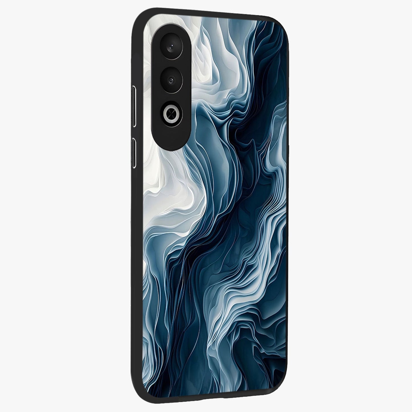 Ethereal Paper Marble Glass Case for 1+Nord CE 4 side perspective highlighting elegant marble detailing and premium build