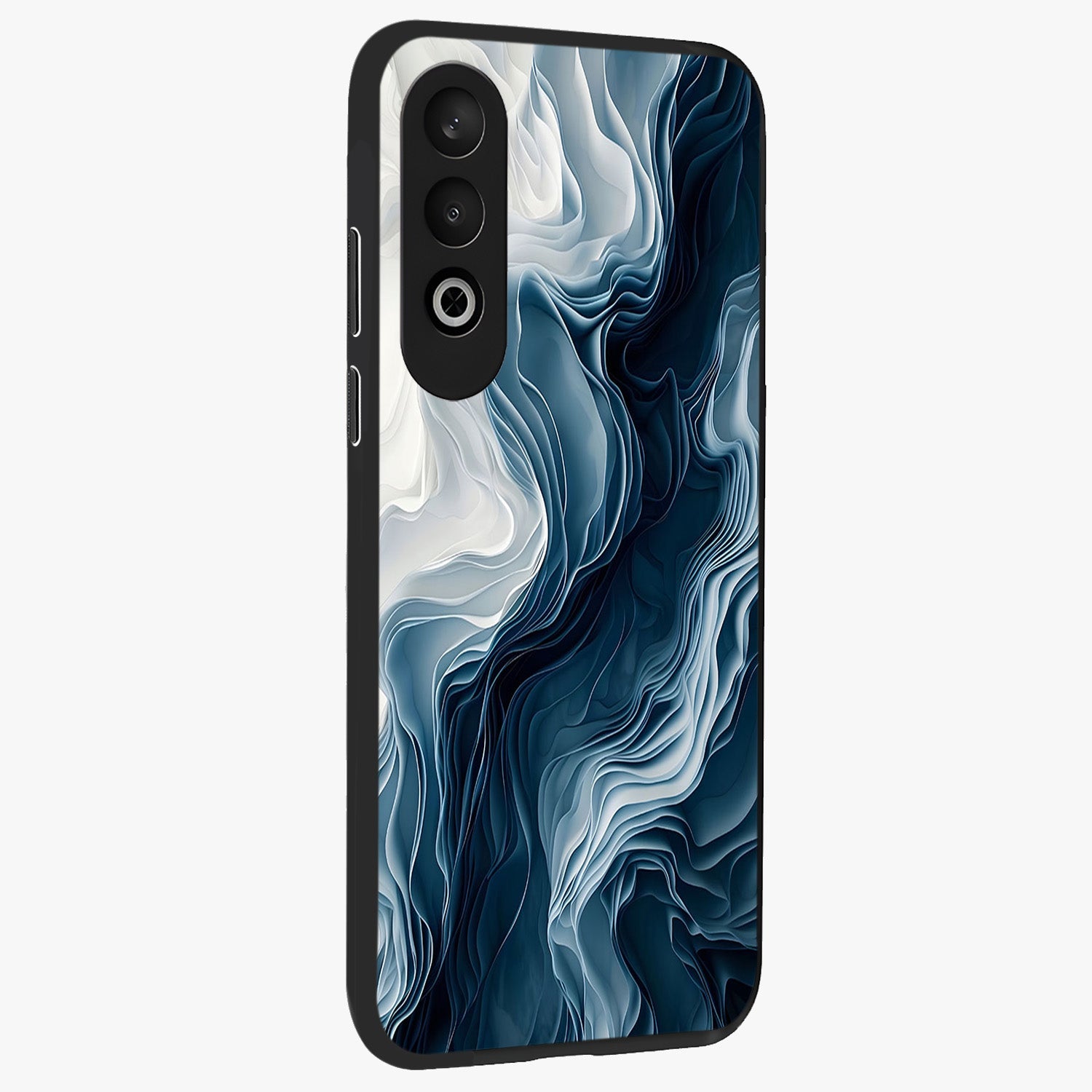 Ethereal Paper Marble Glass Case for 1+Nord CE 4 side perspective highlighting elegant marble detailing and premium build