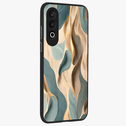 Golden Dune Waves Glass Case for 1+Nord CE 4 side perspective highlighting warm gradients and premium edges