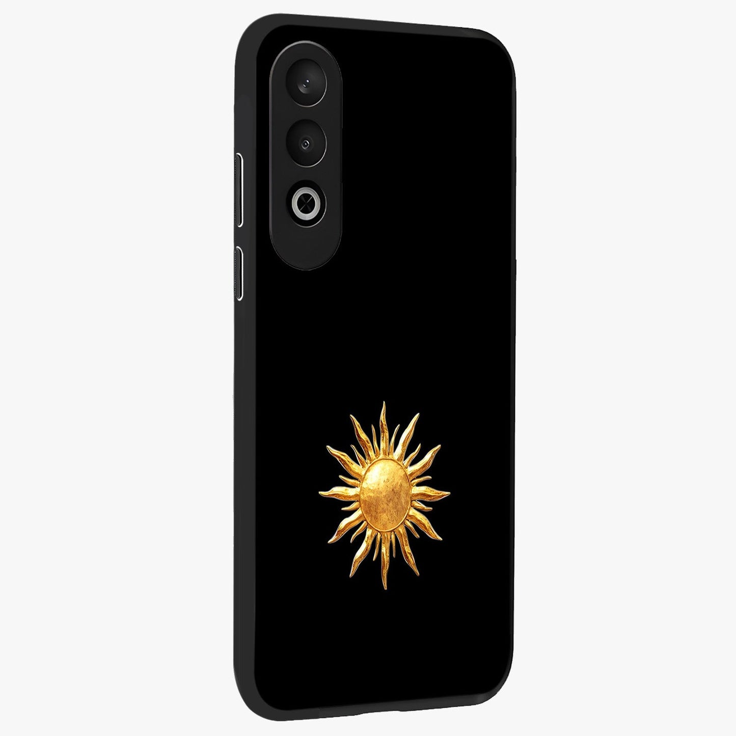 Golden Sun Minimalism Glass Case for 1+Nord CE 4 side perspective highlighting refined minimal detailing and smooth build