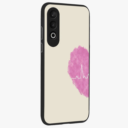 Heartbeat of Love Glass Case for 1+Nord CE 4 side perspective highlighting delicate heart detailing and smooth premium edges