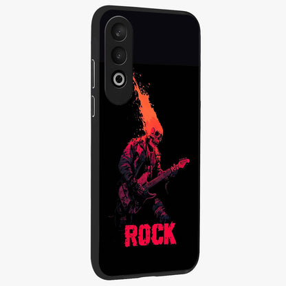 Hellfire Rock Anthem Glass Case for 1+Nord CE 4 displayed upright for powerful statement visibility and premium finish.