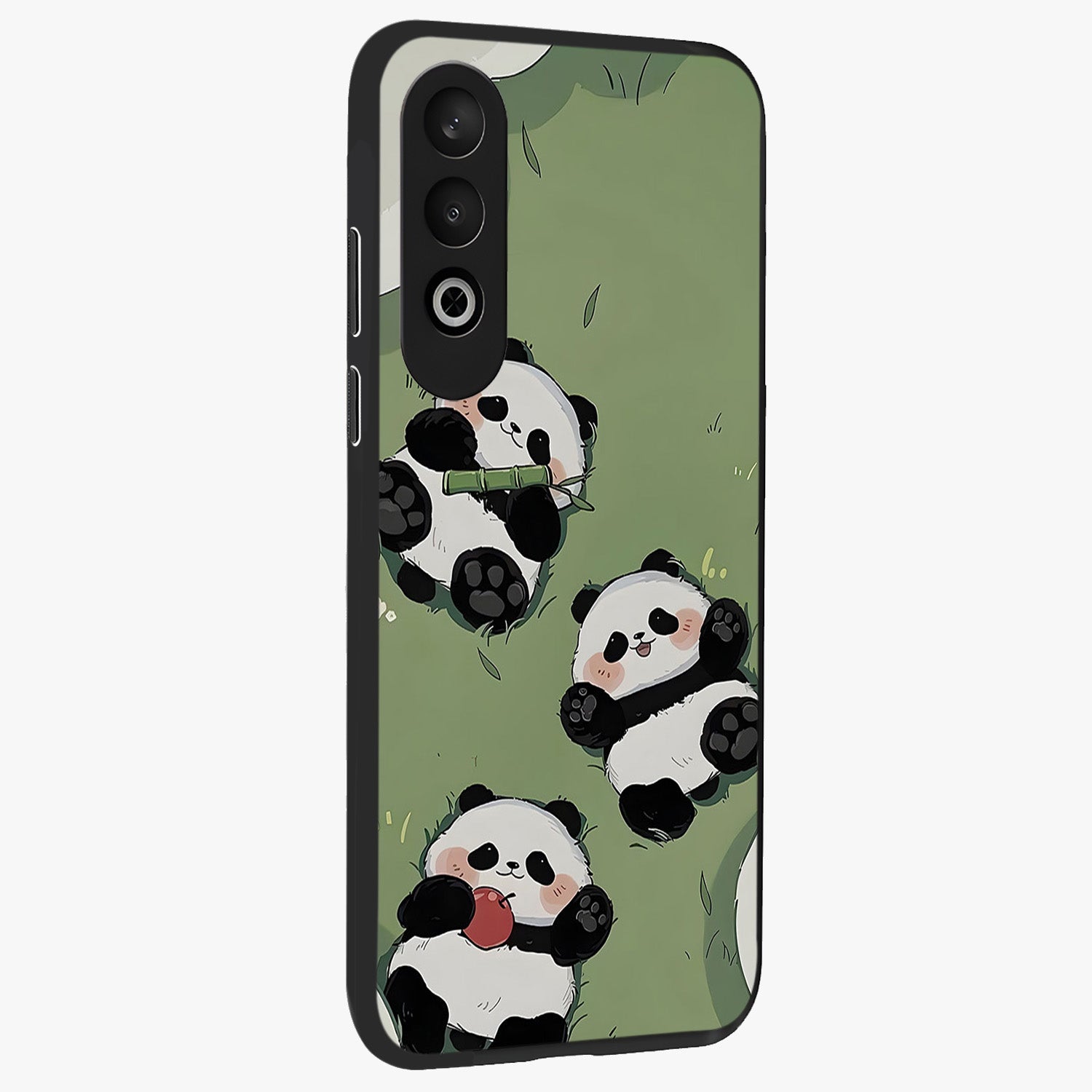 Lazy Panda Picnic Glass Case for 1+Nord CE 4 side perspective highlighting cute illustration textures and smooth premium build
