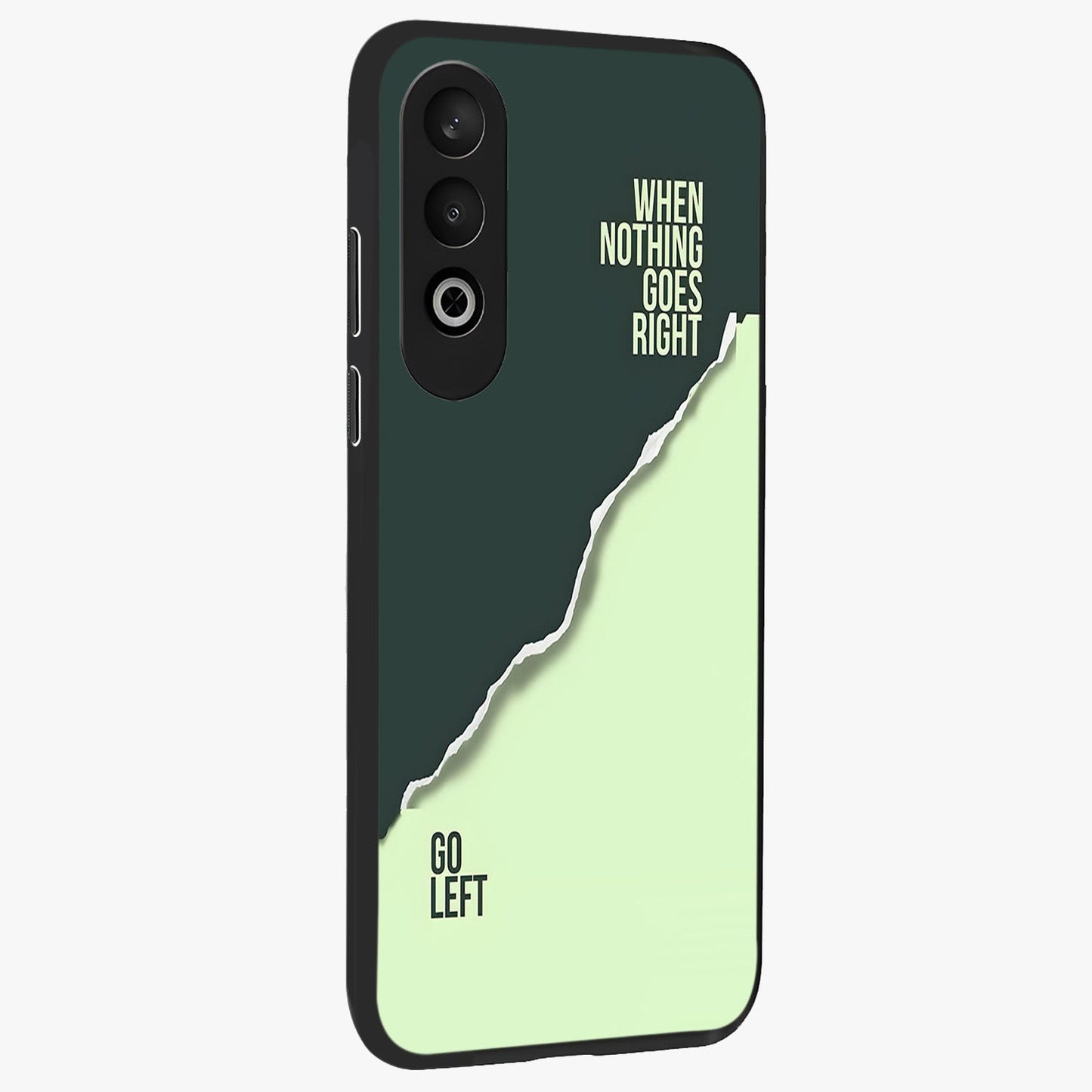 Let Go Quote Glass Case for 1+Nord CE 4 side perspective highlighting bold text detailing and smooth premium edges