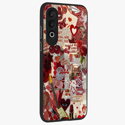 Lover’S Red Chaos Glass Case for 1+Nord CE 4 side perspective highlighting edgy detailing and premium build