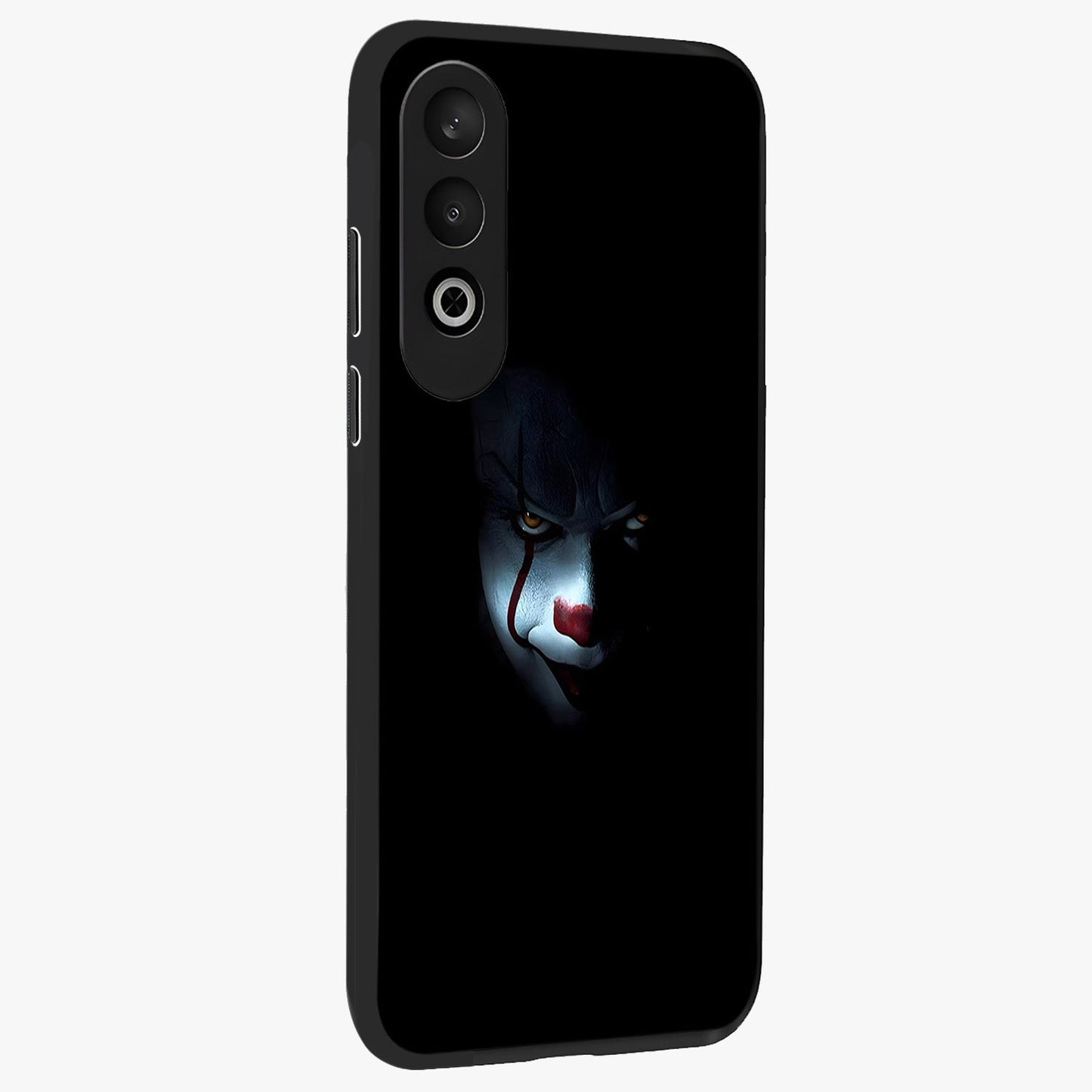 Midnight Madness Smile Glass Case for 1+Nord CE 4 side perspective highlighting expressive textures and sleek edges