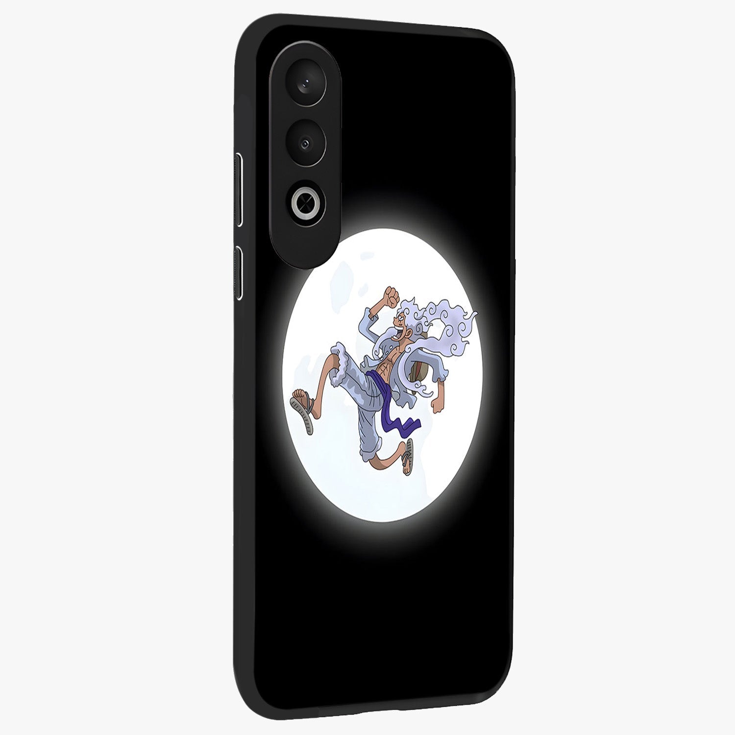 Moonlit Freedom Dance Glass Case for 1+Nord CE 4 side perspective highlighting dynamic detailing and premium edge finish
