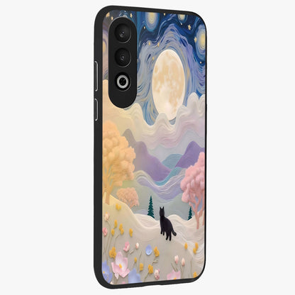 Moonlit Petal Path Glass Case for 1+Nord CE 4 side perspective highlighting refined bloom detailing and premium edges