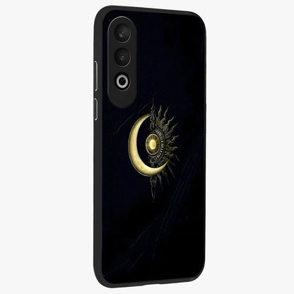 Mystic Lunar Flame Glass Case for 1+Nord CE 4 side perspective highlighting intense flame textures and premium build