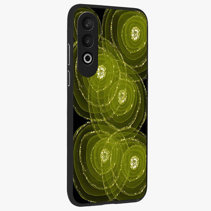 Neon Orbit Bloom Marble Glass Case for 1+Nord CE 4 side perspective highlighting luminous textures and premium edges