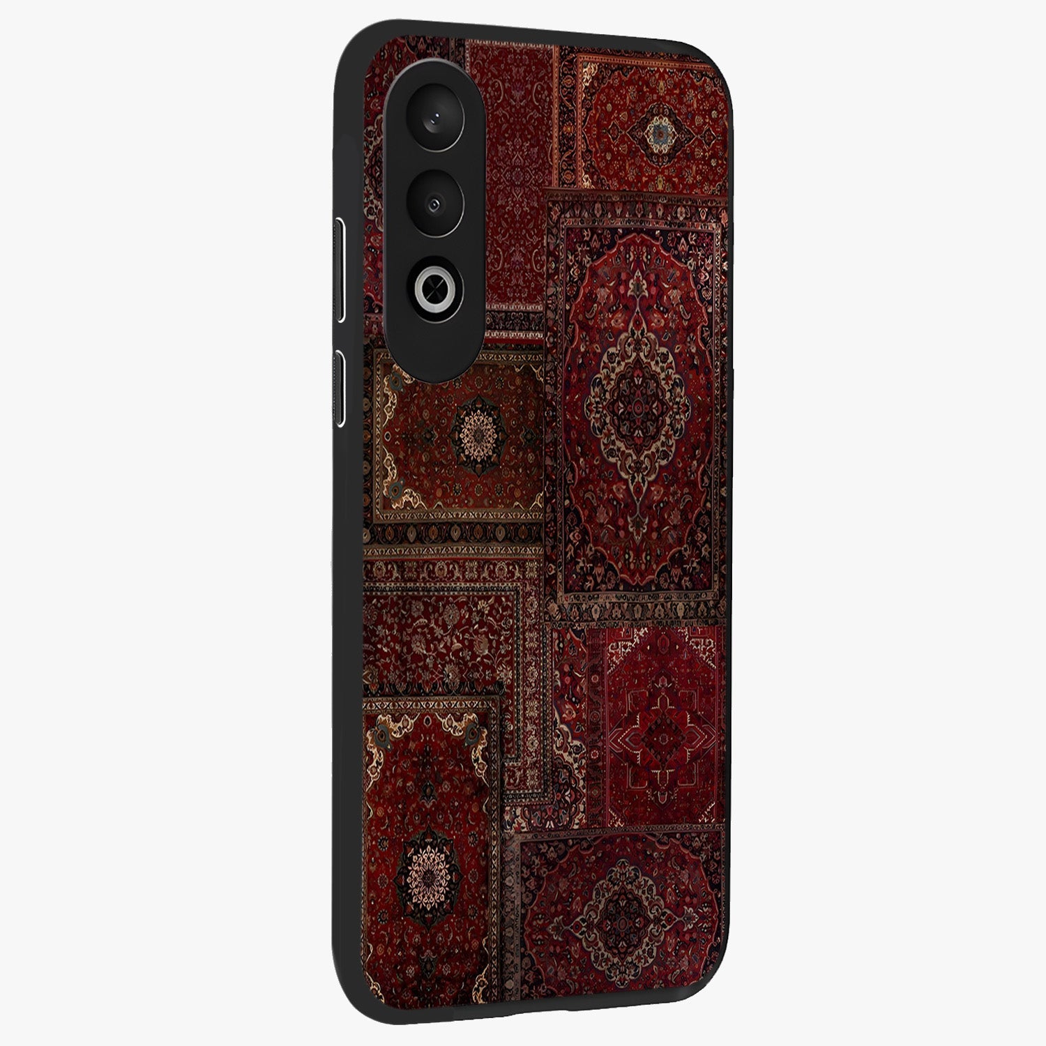 Persian Velvet Tale Glass Case for 1+Nord CE 4 side perspective highlighting ornate detailing and smooth premium build