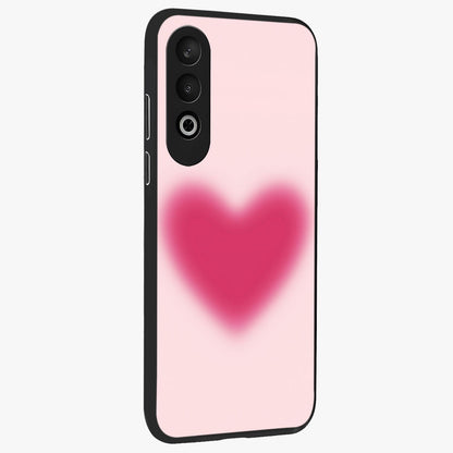 Pink Aura Heart Glass Case for 1+Nord CE 4 side perspective highlighting smooth gradients and premium edges