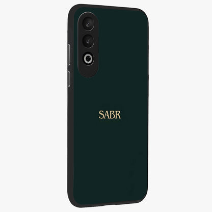 Sabr Minimal Patience Glass Case for 1+Nord CE 4 side perspective highlighting elegant text detailing and sleek build