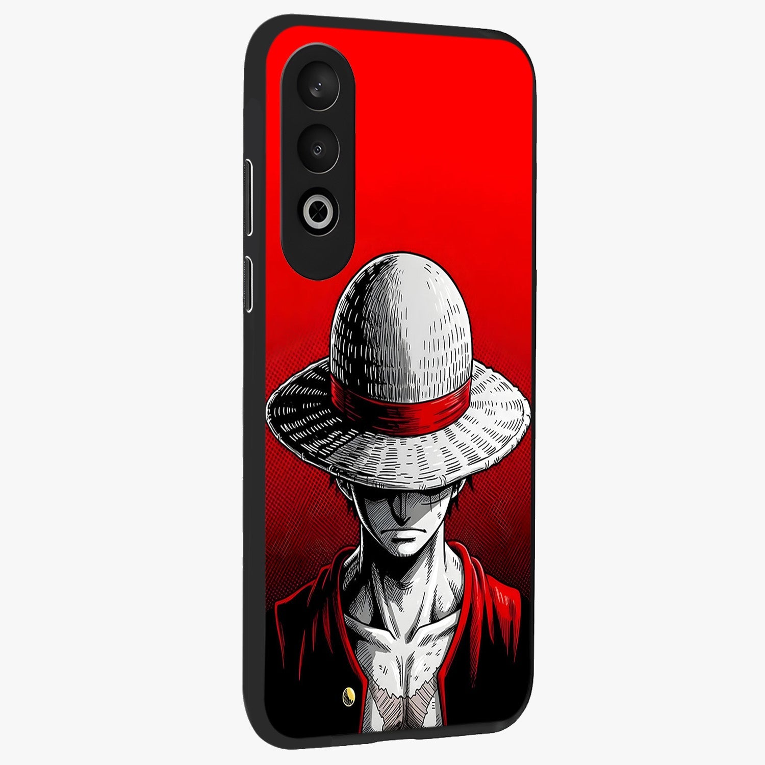 Scarlet Pirate Resolve Glass Case for 1+Nord CE 4 side perspective highlighting strong character detailing and sleek premium build