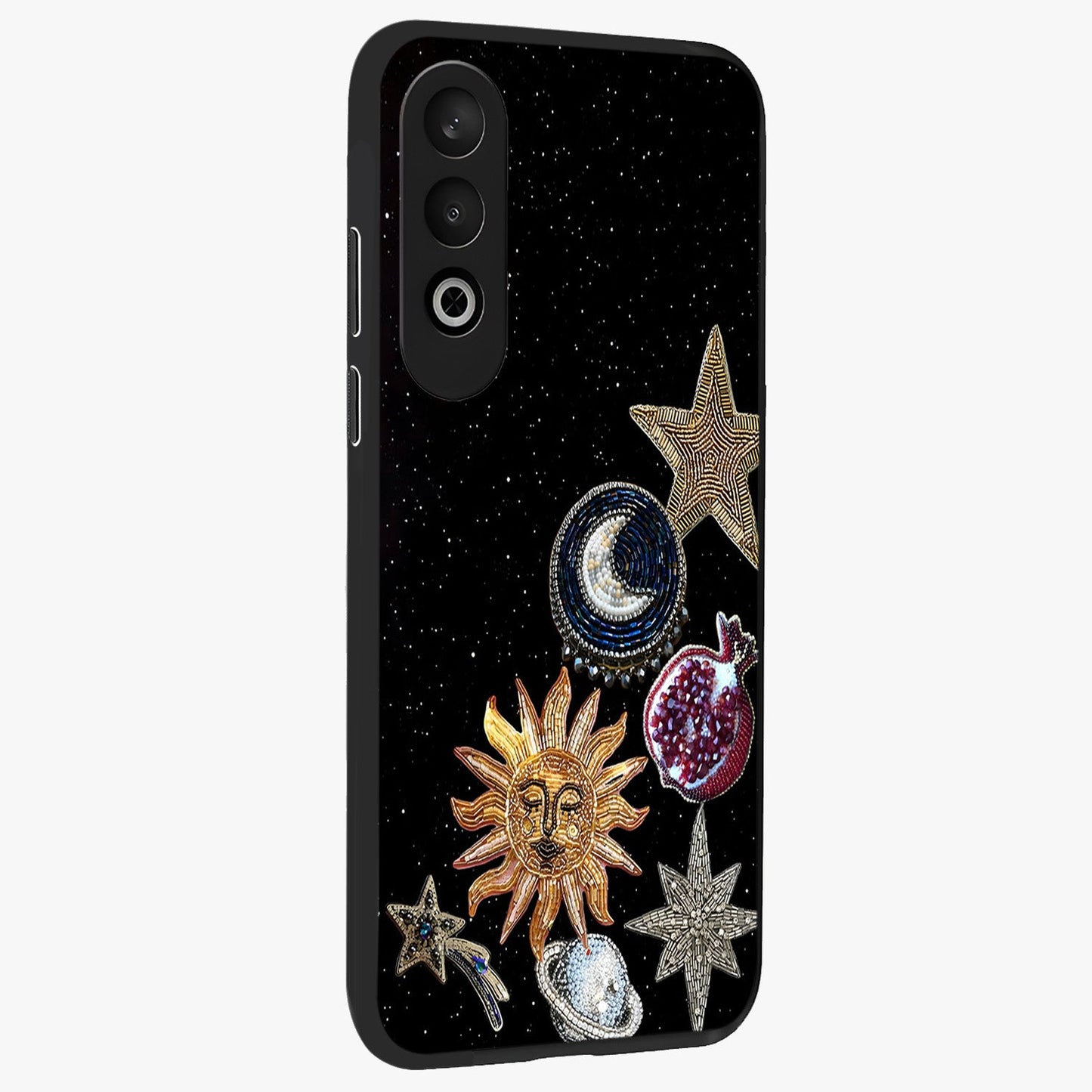 Scarlet Sky Flight Glass Case for 1+Nord CE 4 side perspective highlighting smooth sky textures and premium edges