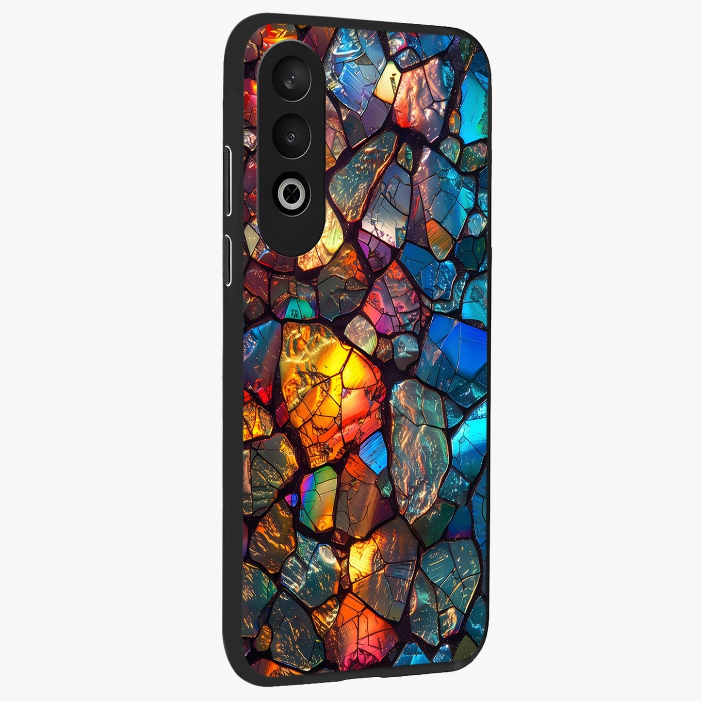 Shattered Light Glass Case for 1+Nord CE 4 side perspective highlighting dynamic textures and premium edges