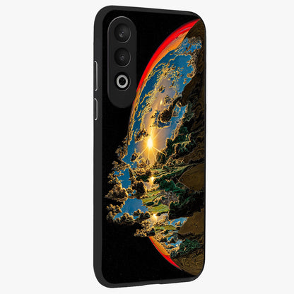 Sunrise Bursting Glass Case for 1+Nord Ce 4 side perspective highlighting glowing sky textures and premium edges